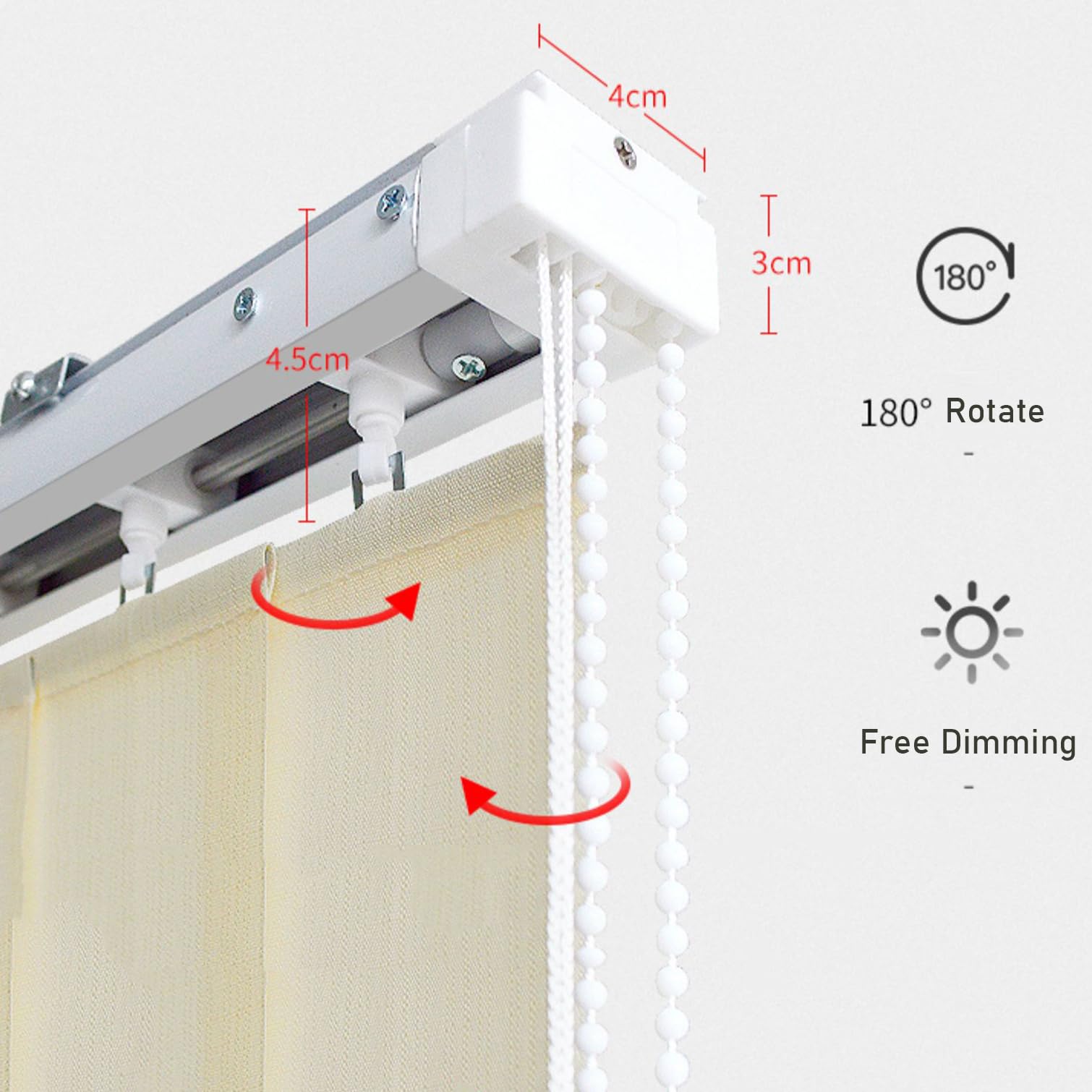Cum - Tenda oscurante verticale 60% gialla, 98 mm, isolamento termico, protezione UV, divisorio scorrevole, per casa e ufficio (90 cm x 210 cm)
