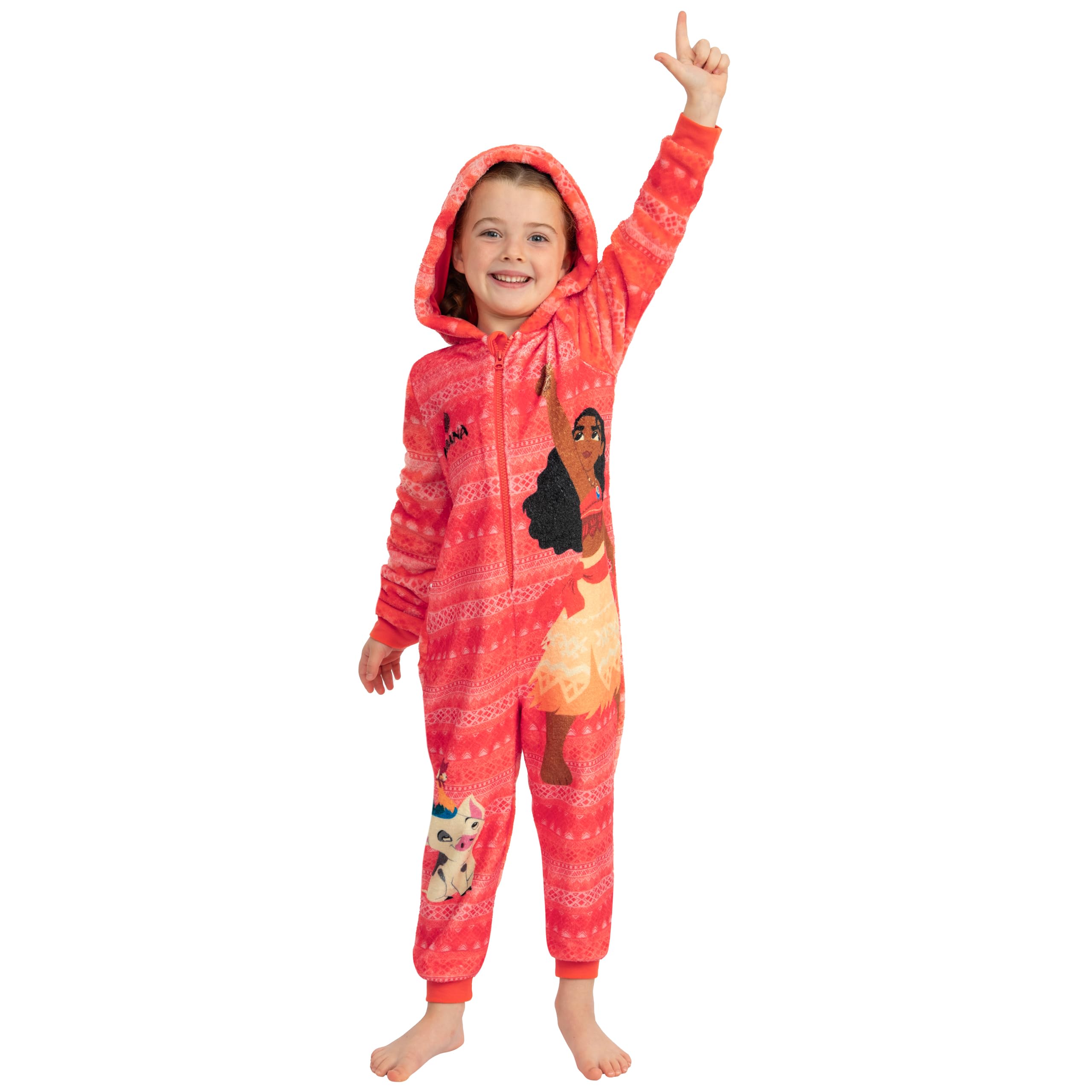 Disney Vaiana Onesie Mädchen, Kuscheliger Schlafoverall Kinder Aus Fleece, Moana Onesie Kinder Für Winter