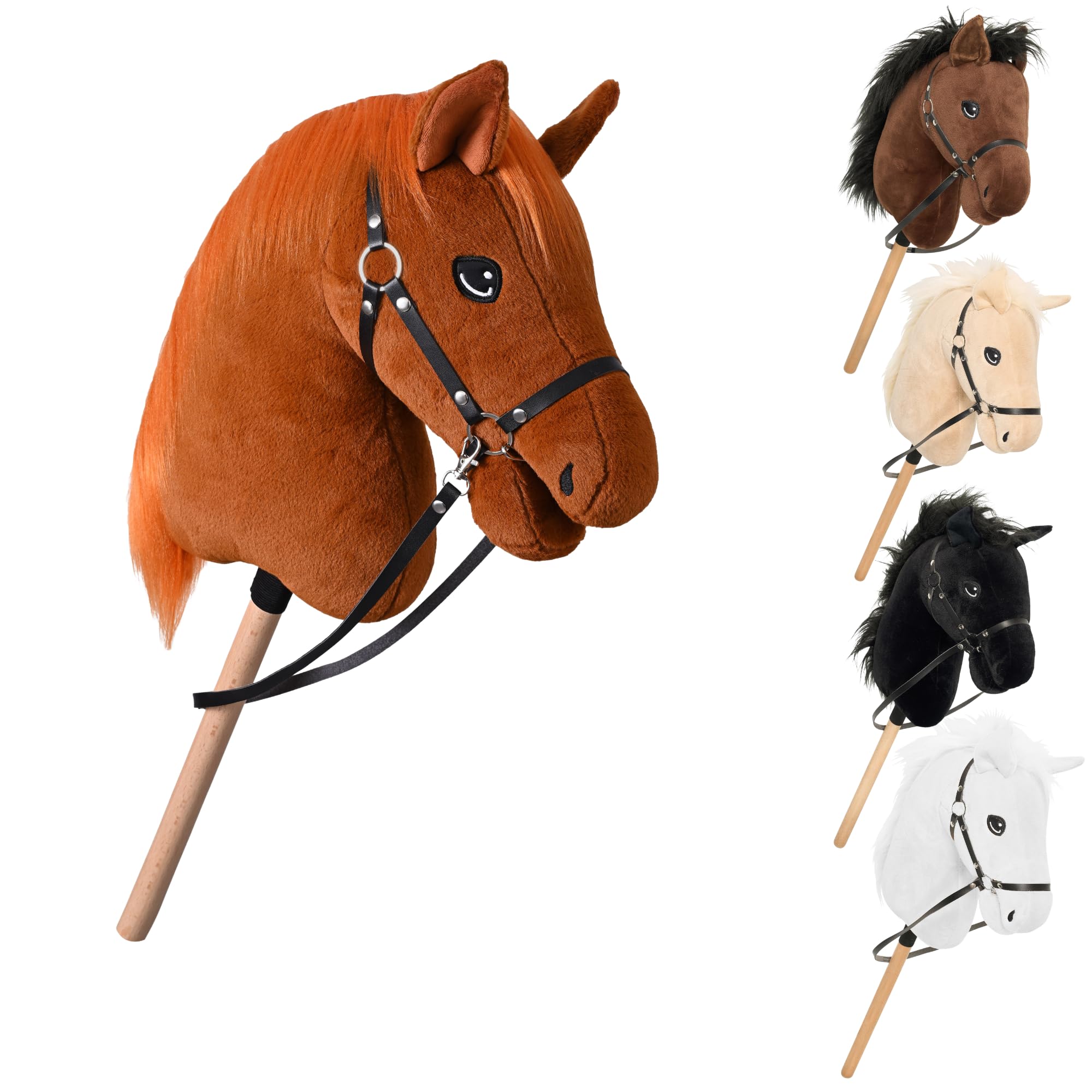 Imperial Riding KL10125004 Horse „IRH Free Spirit“ Steckenpferd mit Zaumzeug & Zügeln, Stockpferd für Hobby Horsing, Fuchs, Tinta Unita, Colore Volpe, Normale, KL10125004-8028-1SIZE