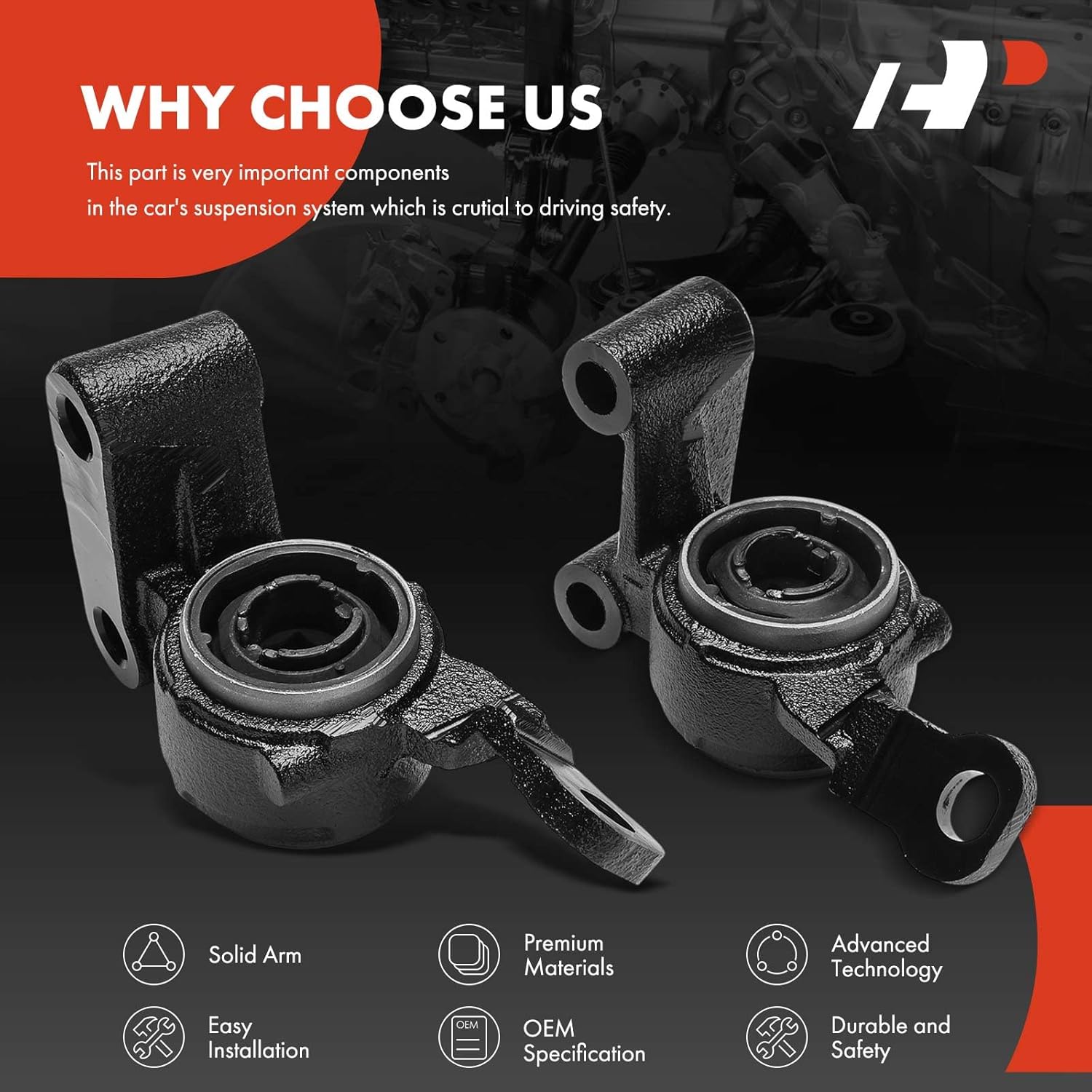 A-Premium 2 x Front Lower Rearward Control Arm Bushing Kit, Compatible with Mini Cooper 2007-2015