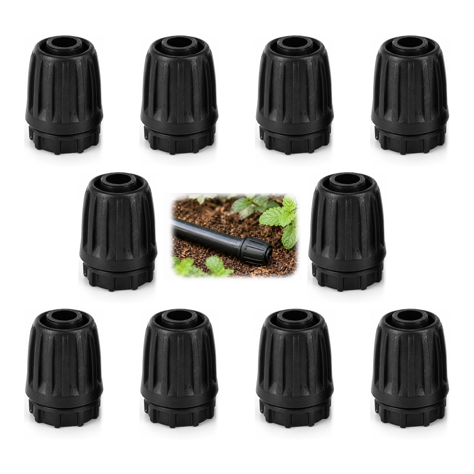 Raccords D'irrigation Goutte à Goutte 10 Pièces, pour Tuyau 13mm, Embout 1/2 Pouce, Adaptateur Droits Durable, Jardin