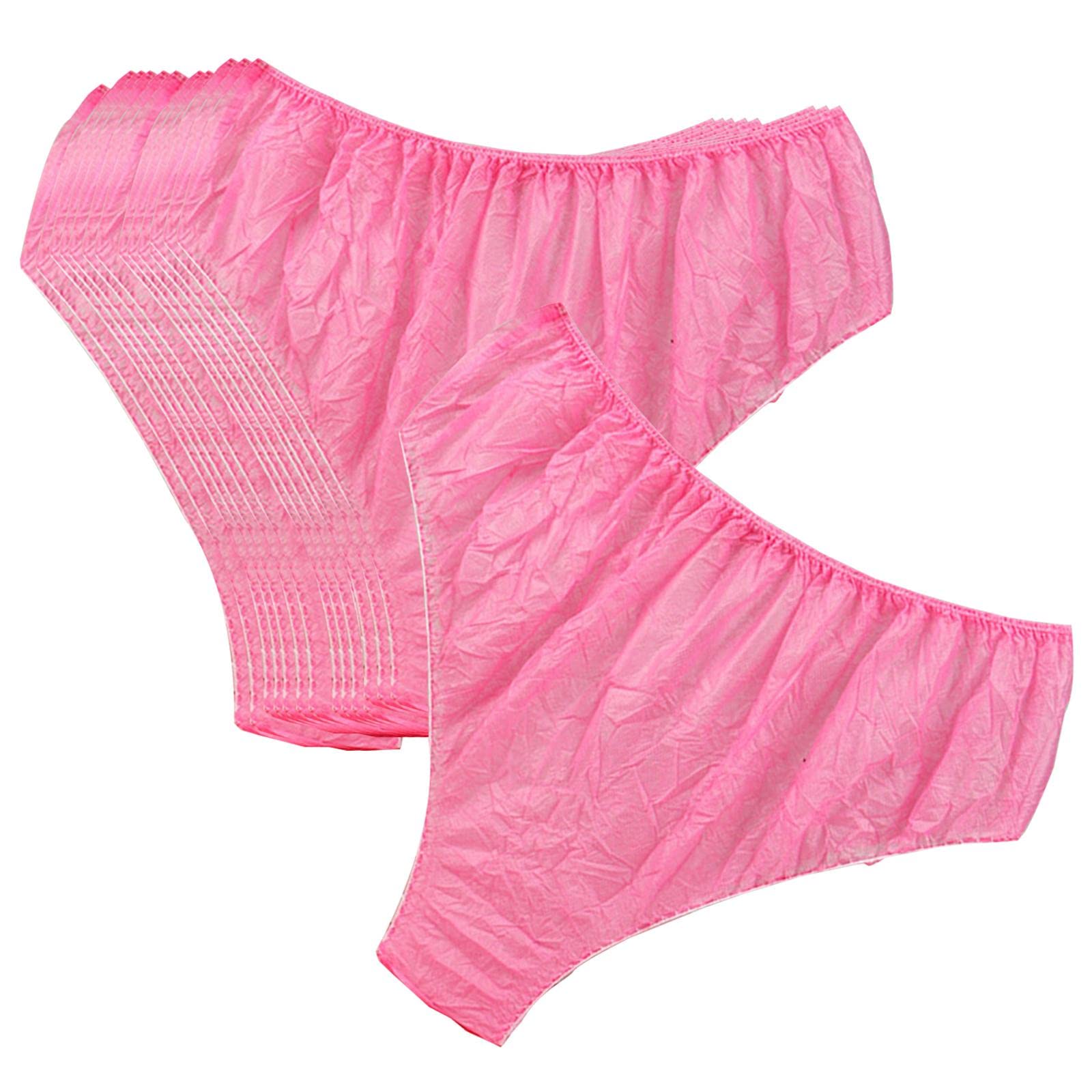 Disposable Briefs Non Woven Fabric Mid Waist Design for SPA Massage Pregnant Pink-image-31