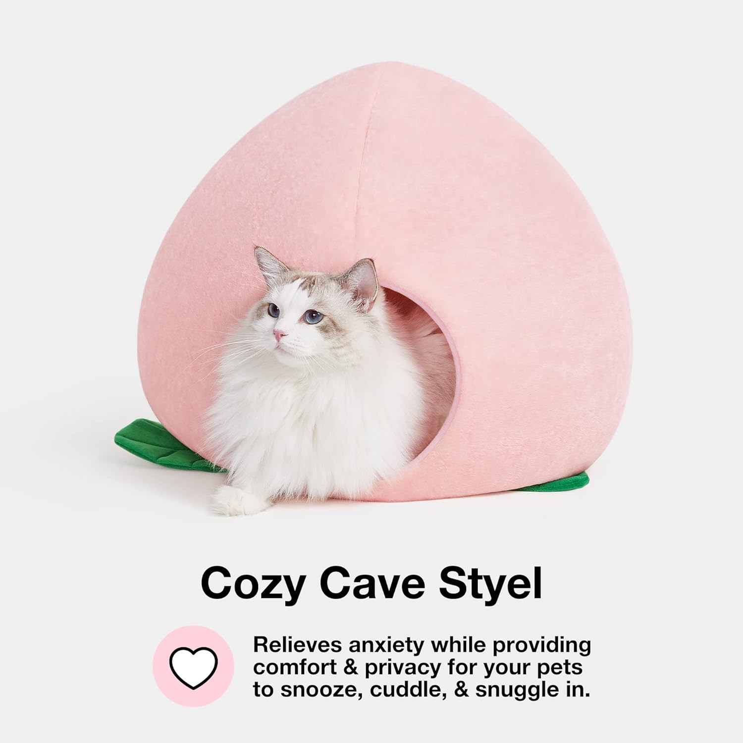 review VETRESKA Cat Bed for Indoor Cats, Cat House Hut with Washable Removable Cushion Pad Warming Cat Igloo Cave Kitten Beds Comfy Small Pet Condos Cat Hideaway Small Dog Tent Bed Cute Pink Peach