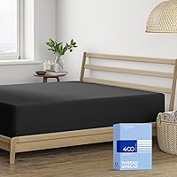 Vista 12 de THREAD SPREAD Sábanas Bajeras de 100% Algodón Tamaño Individual Paquete de 2 - 400 Número de Hilos 16" Bolsillo Profundo Sábana Bajera