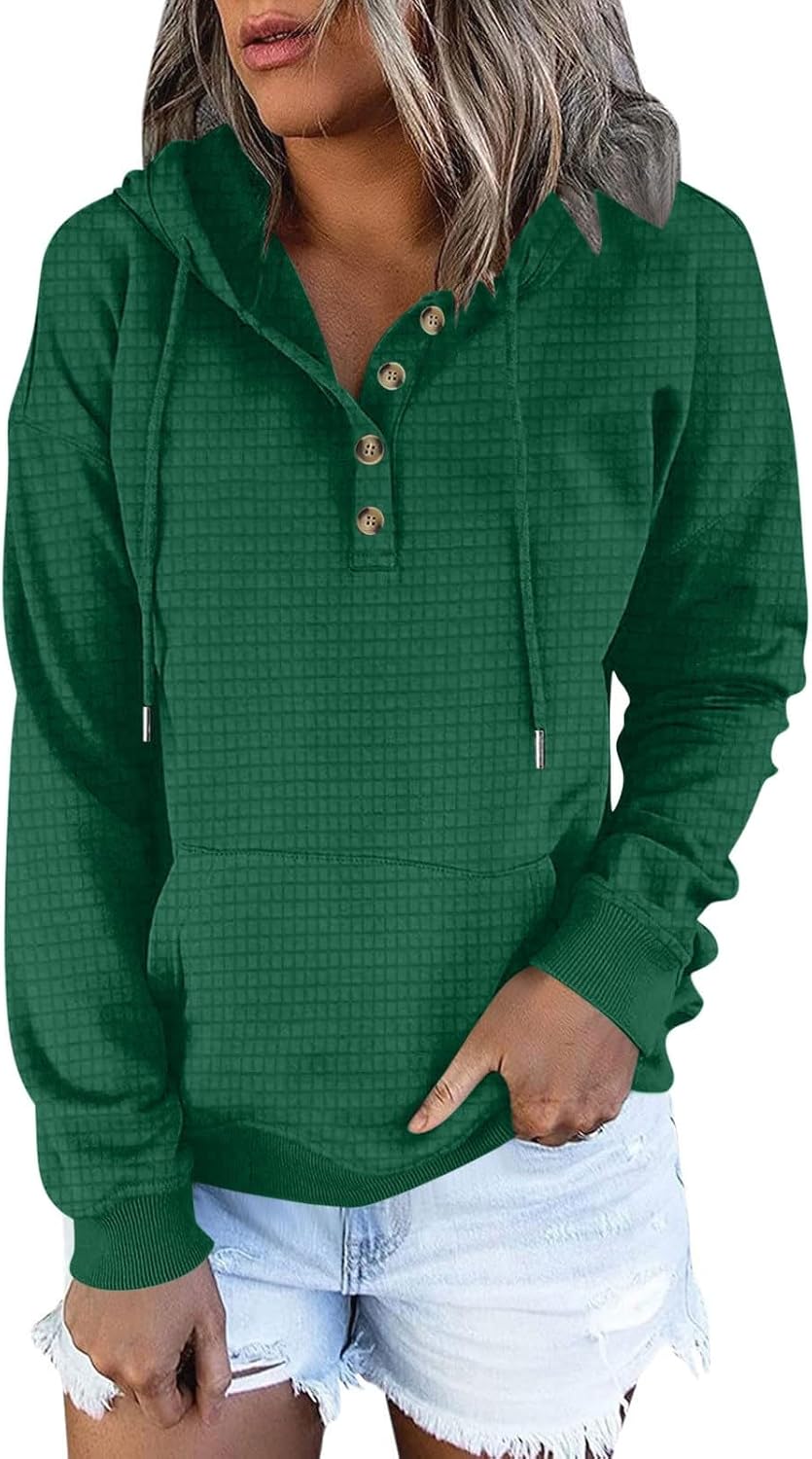 Waffle Knit Sweatshirt Women Hoodies Button Jamaica Ubuy