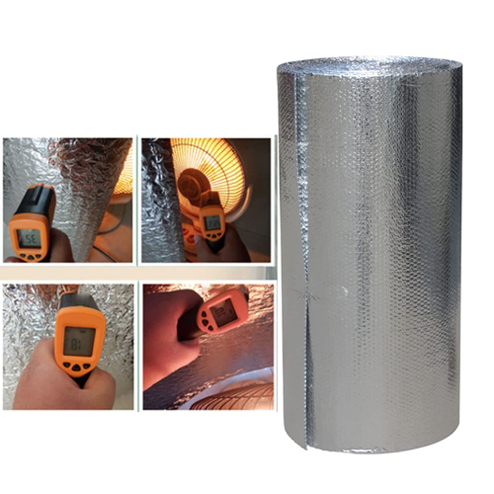 Aislamiento Termico Rollo Aislante Termico Aluminio Autoadhesivo Car Insulation Foam Aluminio Aislamiento Lámina Aislamiento Termico Aluminio Reflexivo para Techos Paredes C(Size:1 * 10m)