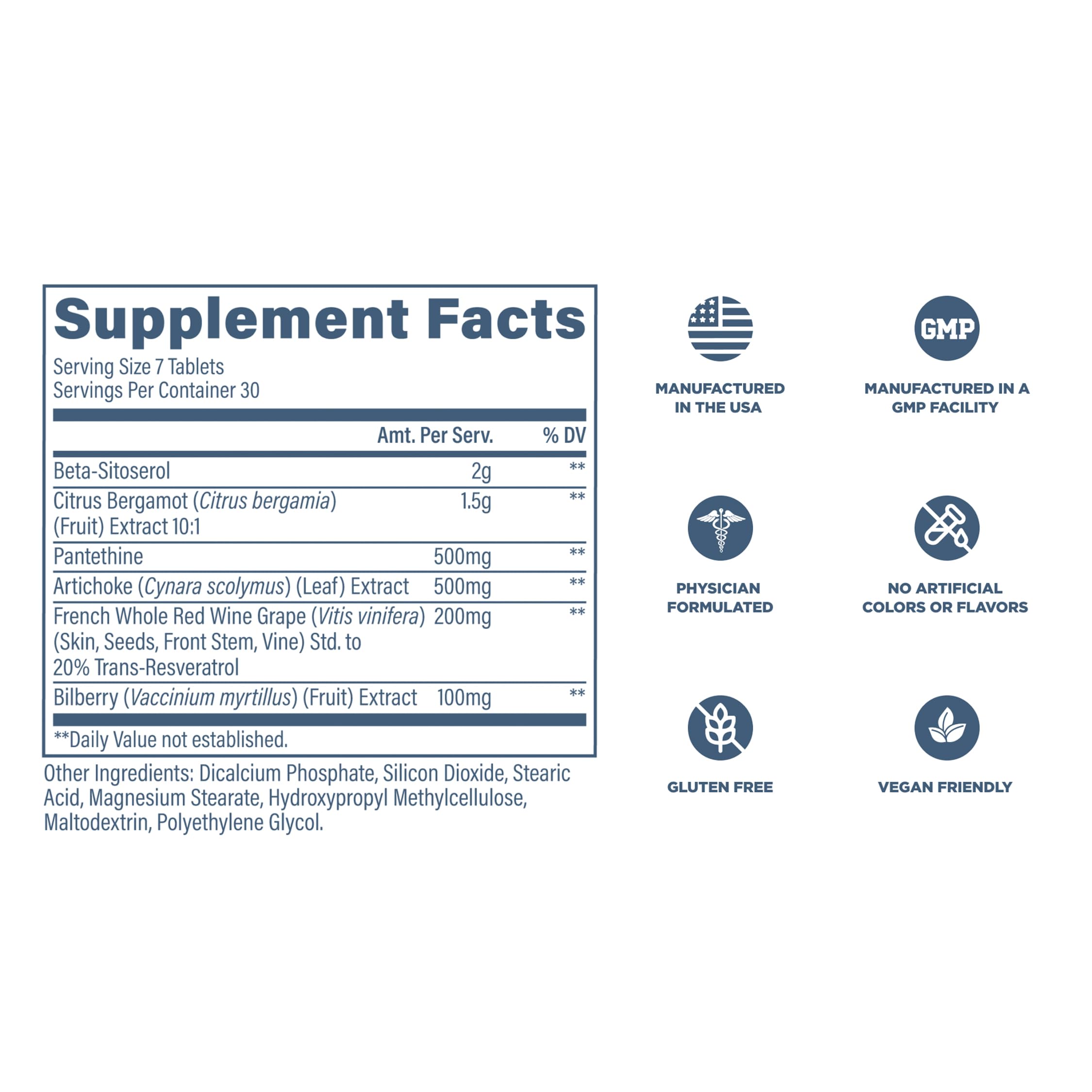 Revive MD Lipid Support Formula - Supplement Helps Maintain Healthy Cholesterol Levels, Endothelial Health & Triglyceride Levels - Beta Sitosterol, Citrus Bergamot & Pantethine (30 Servings) — Amazon image 6