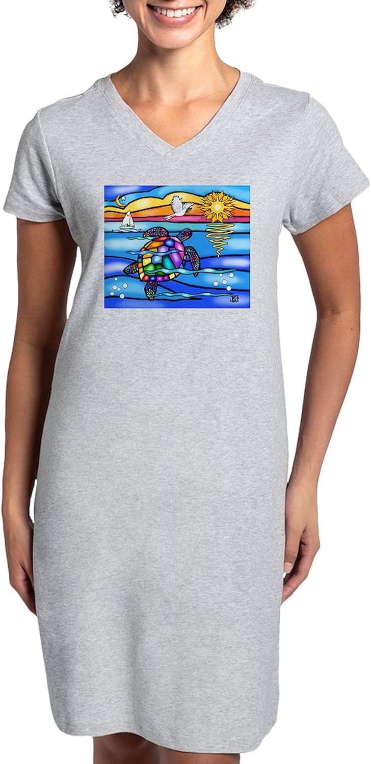CafePress Sea Turtle #8 Women's Nightshirt, Soft Long Pajama Shirt, Cotton PJs/Pyjamas