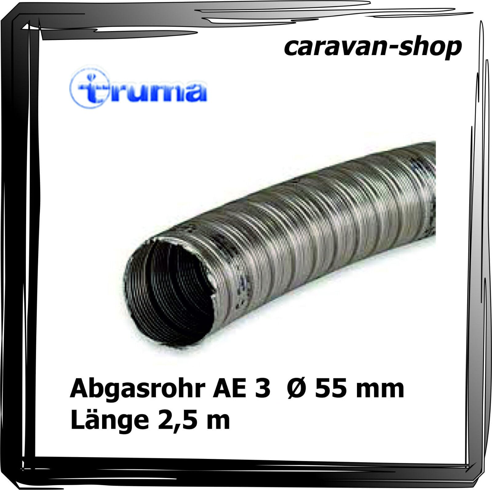 2,5 m Abgasrohr AE 3 Ø 55 mm für truma S 3004 S 3002 S 2200 Kamin Dachkamin