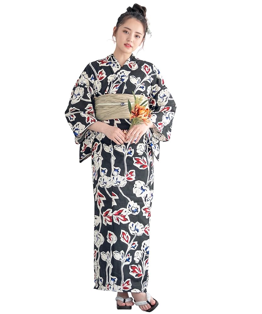 Amazon | [SOUBIEN] ソウビエン 浴衣 2点 セット (浴衣/兵児帯
