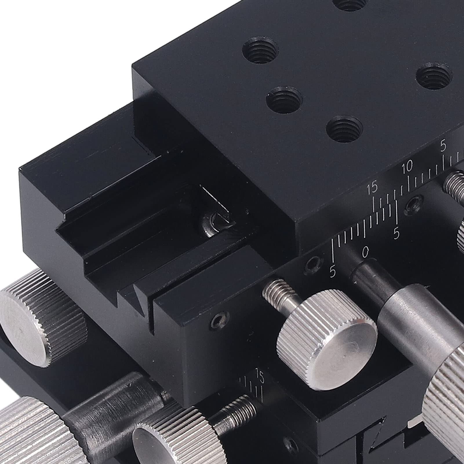 FTVOGUE Etapa Lineal XY Mesa Deslizante Precisa Manual Etapa Lineal de Aleación de Aluminio 50x30 Mm 2x1,2 Pulgadas con Escala para Microscopio Equipo de Medición de Instrumentos ópticos (50X30mm)