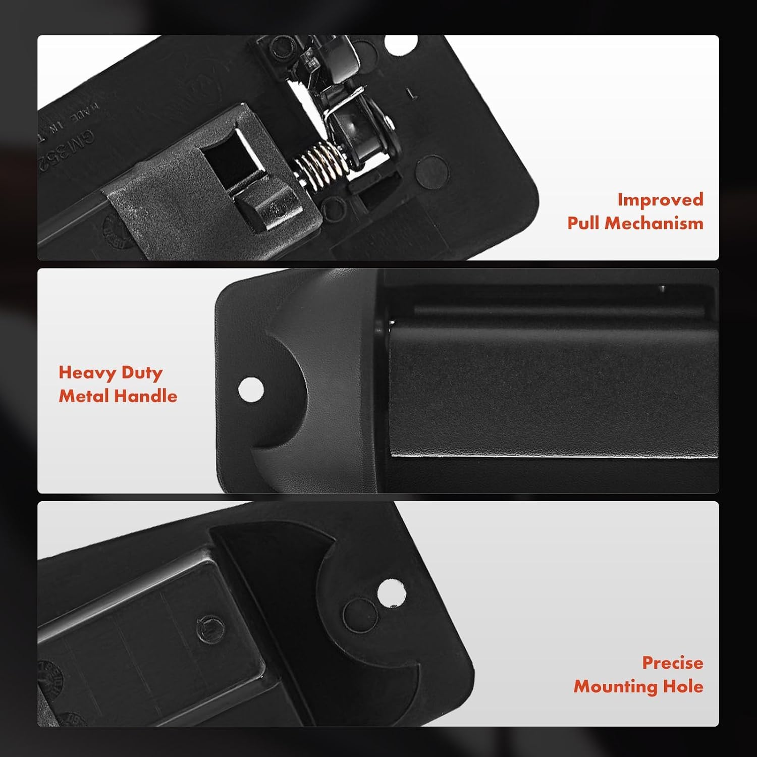 A-Premium Rear Driver Side Upgraded Metal Exterior Door Handle Compatible with Chevy Silverado 1500 1999-2006, Silverado 2500 3500 & GMC Sierra 1500 2500 3500 - Extended Cab Pickup - Textured Black
