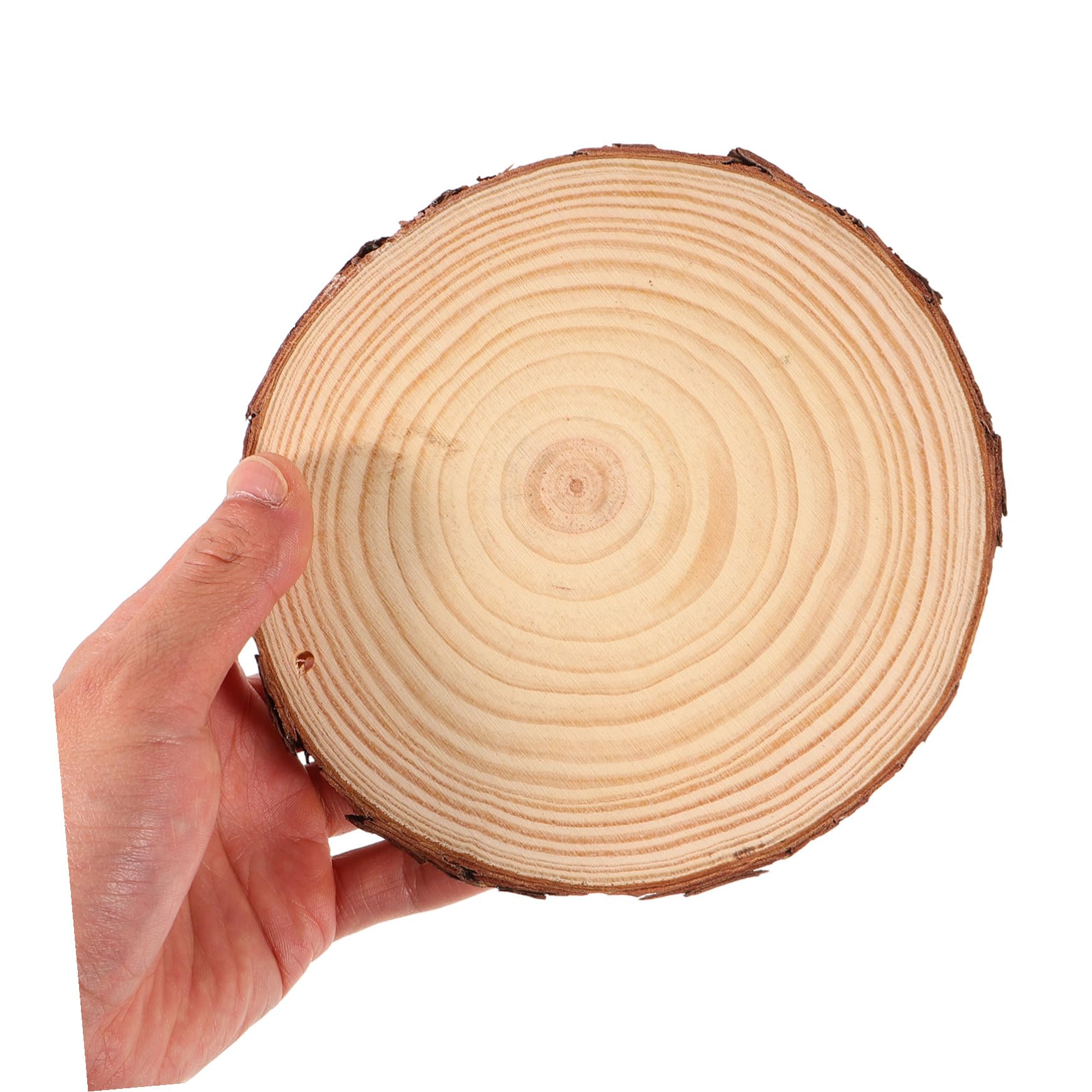 5 Stück Rustikale Holzscheiben Unbehandelte Baumscheiben mit Natürlicher Rinde für DIY Basteln Hochzeit Dekoration und Kreative Holzplättchen Gestaltung