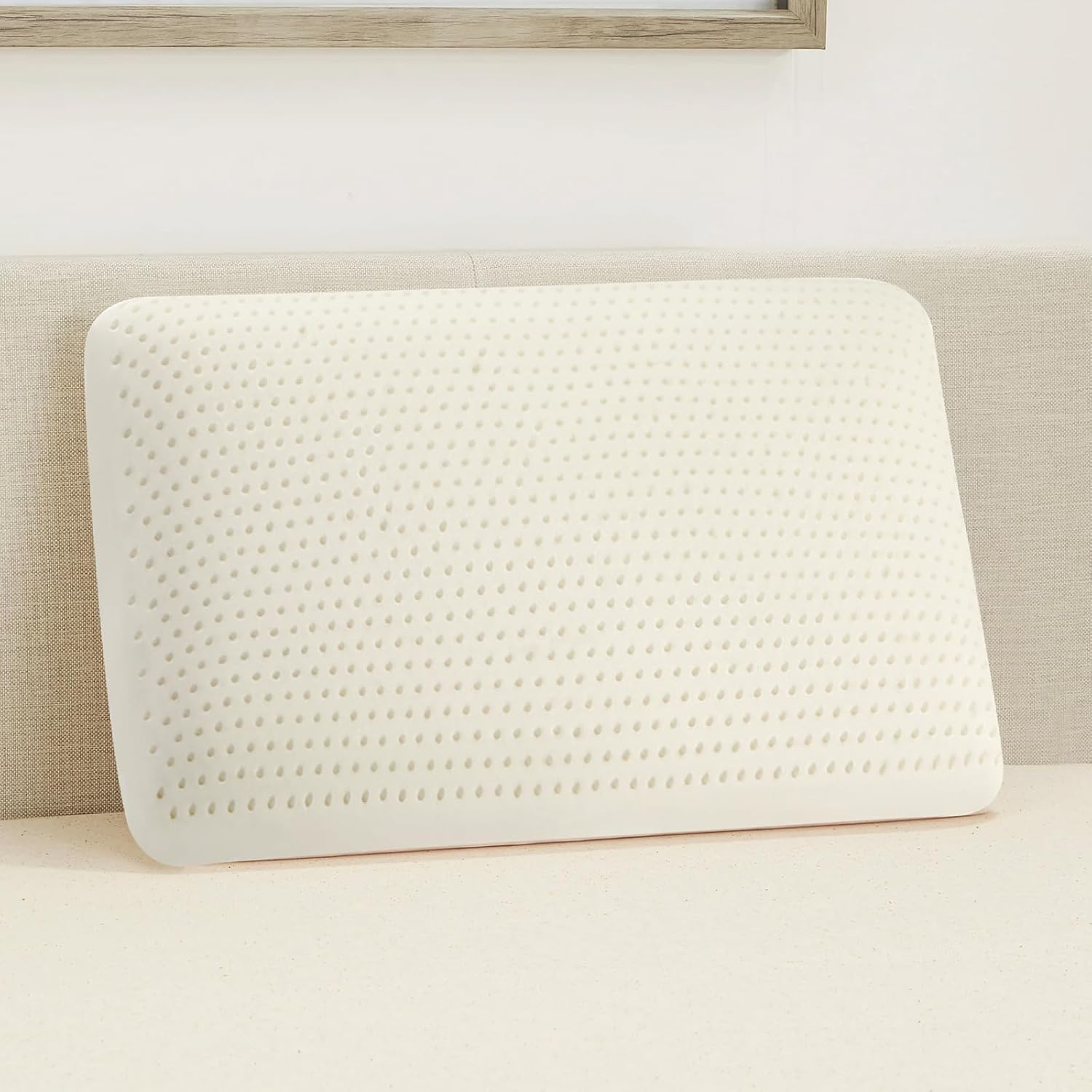 Talalay 100% Natural Premium Latex Pillow,Bed Pillow for Sleeping with Removable Cotton Cover, Helps Relieve Pressure, Breathable, Pressure Relief, Durable, Best Gift (Queen Size)