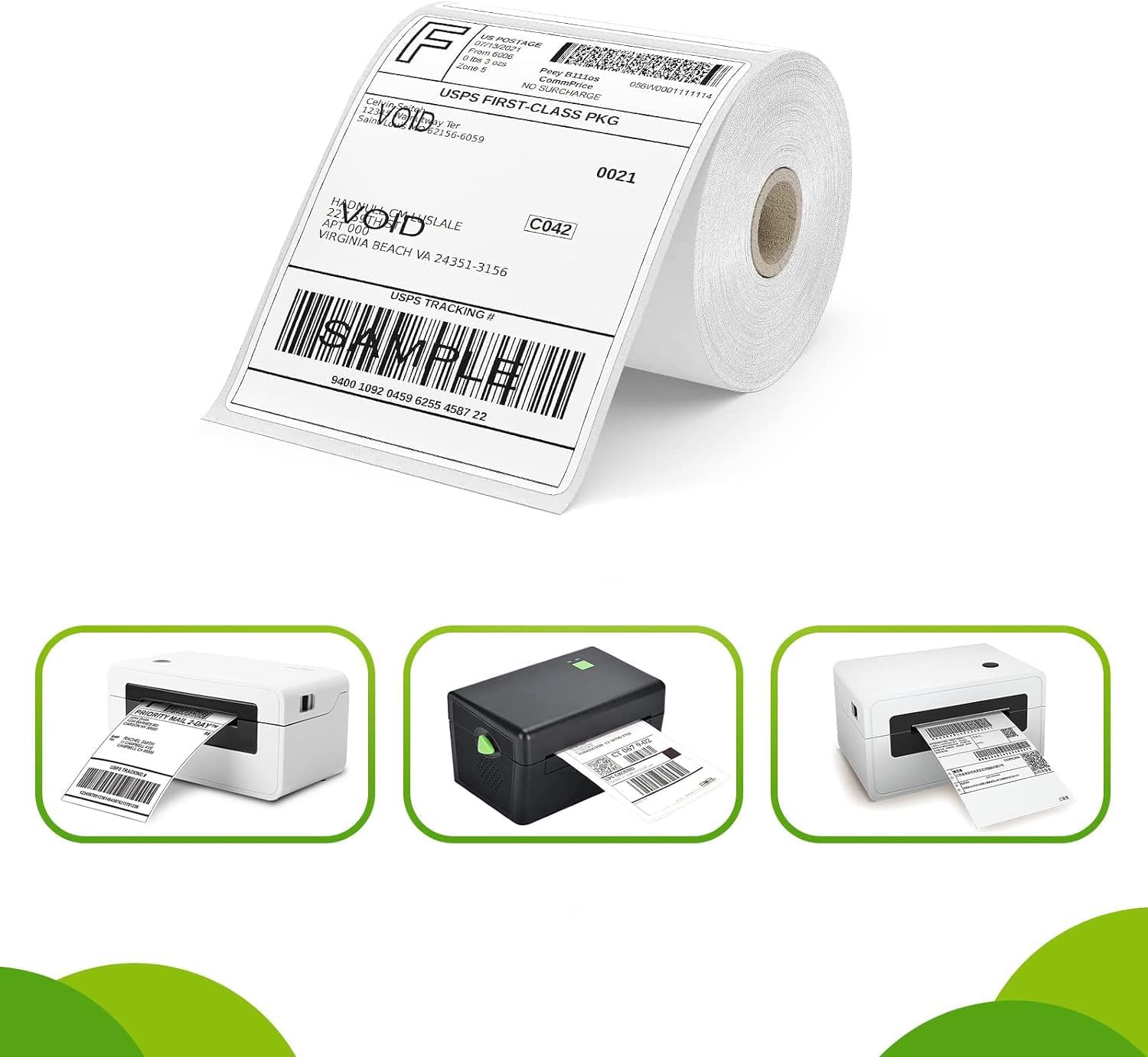 Thermal Labels 4x6 2 Roll of 250 Stickers, Industrial Labels Direct Thermal Perforated Postage Shipping Label Compatible with Rollo, Zebra, MUNBYN and Polono Thermal Printer (NOT for DYMO) - Image 4