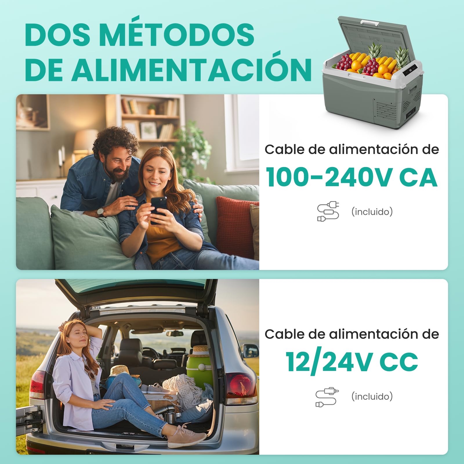 Alpicool GC30 Nevera Portátil Eléctrica 29L, 2026 de Nevera de Coche 12V /24V DC, 20°C a -20°C Nevera Compresor, Refrigerador de Coche para Hogar,Camping,Viajes,Automóvil,Bandeja de Hielo Incluida