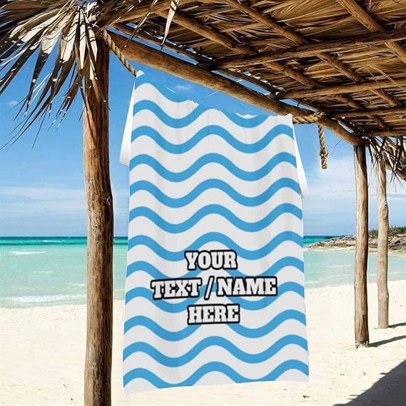 Personalized Beach Towel with Name,Custom Bath Towel, Color Stripes Microfiber Beach Blanket Mat 3060 inches (Option 4)