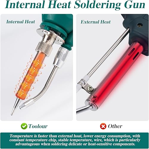 Miniatura 4 de Kit de pistola de soldadura  Kit de soldador con temperatura ajustable de 356.0-968.0 F, botón de encendidoapagado, pistola de soldadura de calor