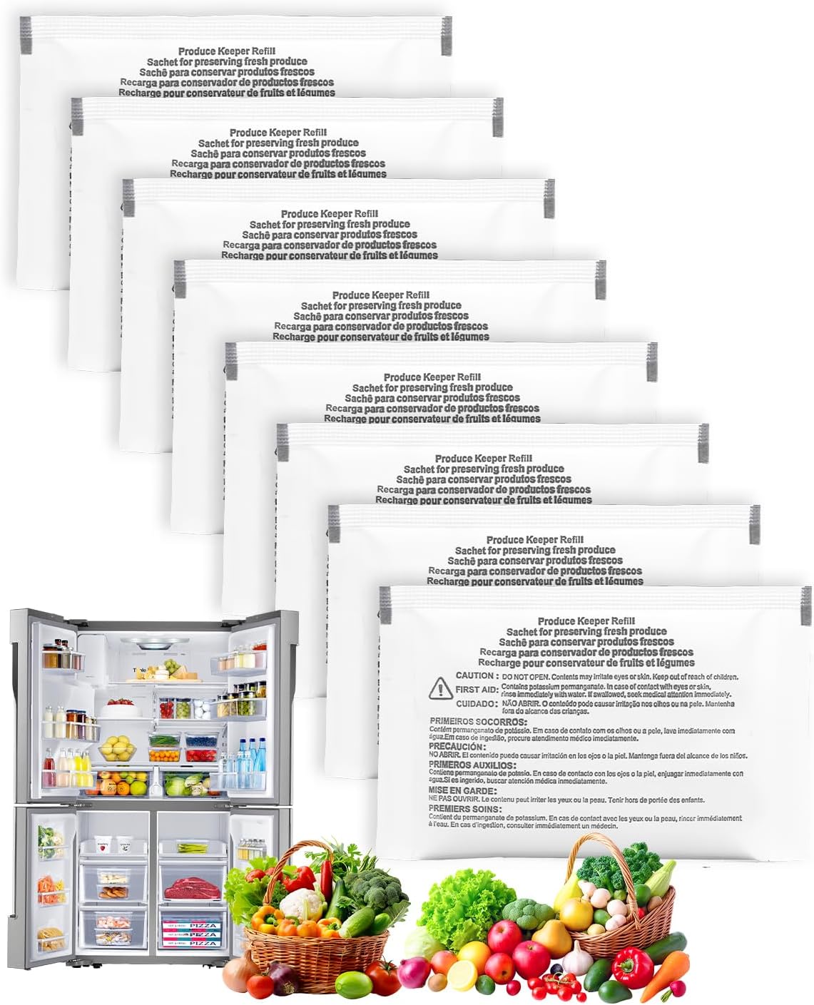 8 Pack Produce Saver FRPAPKRF2PK FRPAPKRF Produce Keeper Filter Replacement Compatible with Frigidaire Pure Air Produce Keeper
