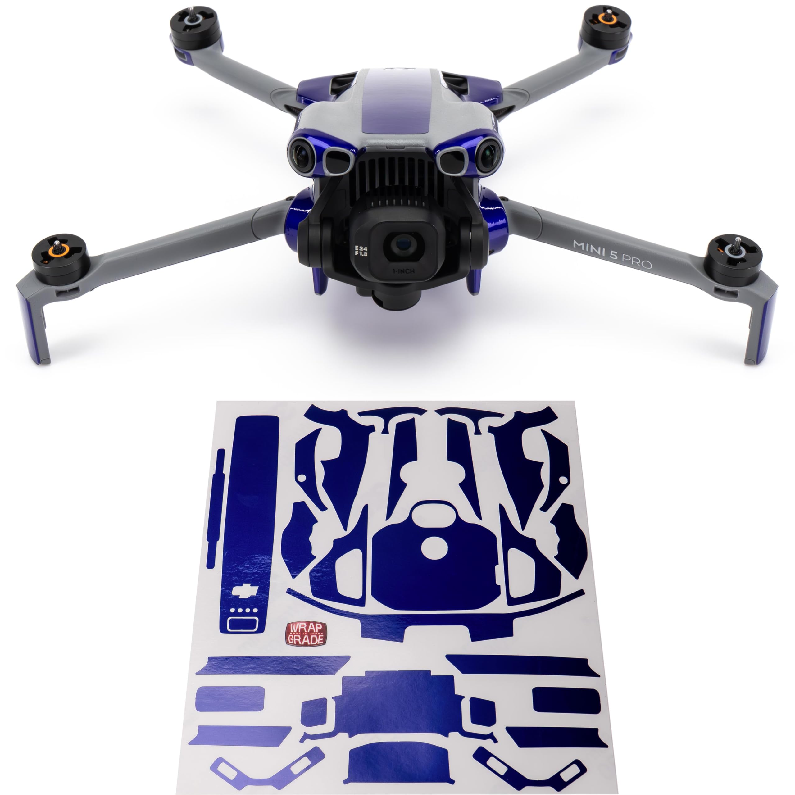 WRAPGRADE Skin Stickers Compatible with DJI Mini 5 Pro Accent Colour (Stratosphere Blue)