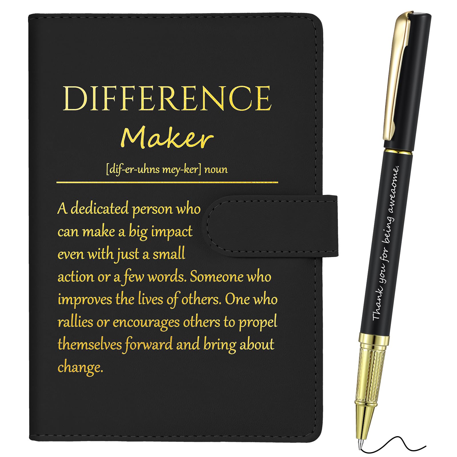 Sinmoe Inspirational Leather Notebook and Pen Set