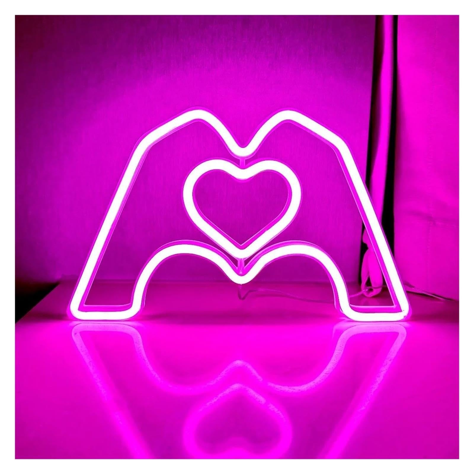 Decoración Lámparas Letrero De Neón Corazón Mano