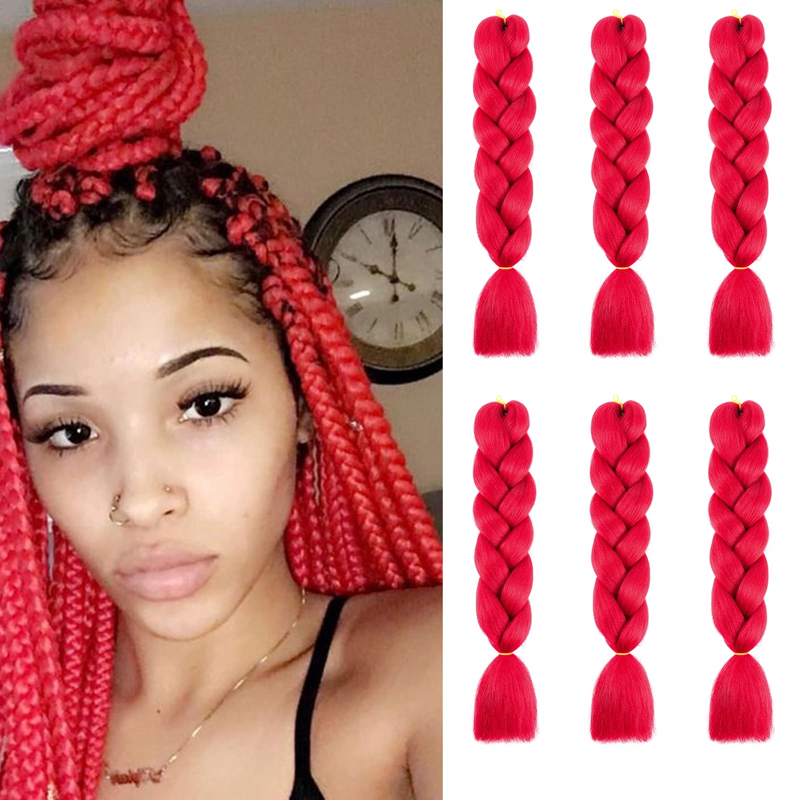 24inch Jumbo Braids Hair Extensions Ombre Braiding Hair Synthetic 3Pieces/lot Crochet Twist High Temperature African Box Braids, Sapphire Blue — view 88
