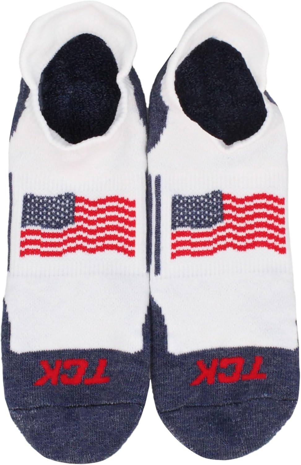 TCK USA No Show Socks for Men & Women - Cushioned Patriotic Low Cut Sock for Golf, Running, Training | Targeted Compression - Image 5