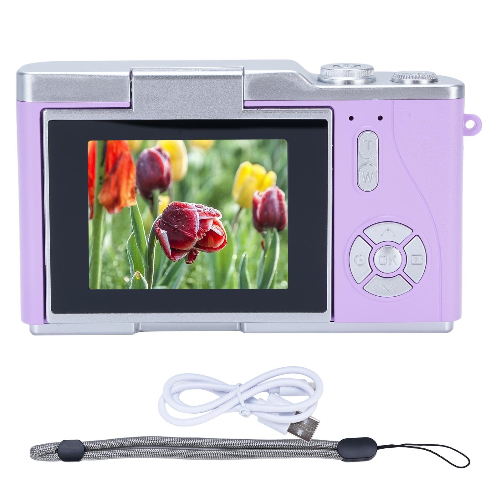 1080P Digital Camera, 48MP HD Video Selfie Camera with 2.4 Inch Screen 8X Electronic Zoom Video Point and Shoot Cameras for Beginners Teens Photography (Purple)-picture-19