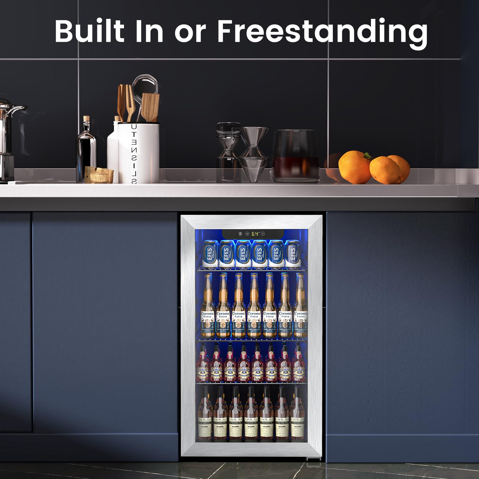 Electactic Mini Fridge 130 Can Beverage Refrigerator Cooler, 3.2 Cu.Ft Drink Fridge forSoda Wine Beer, Digital Temperature Control Cooler for Home, Dorm, Bar on Fridge.com