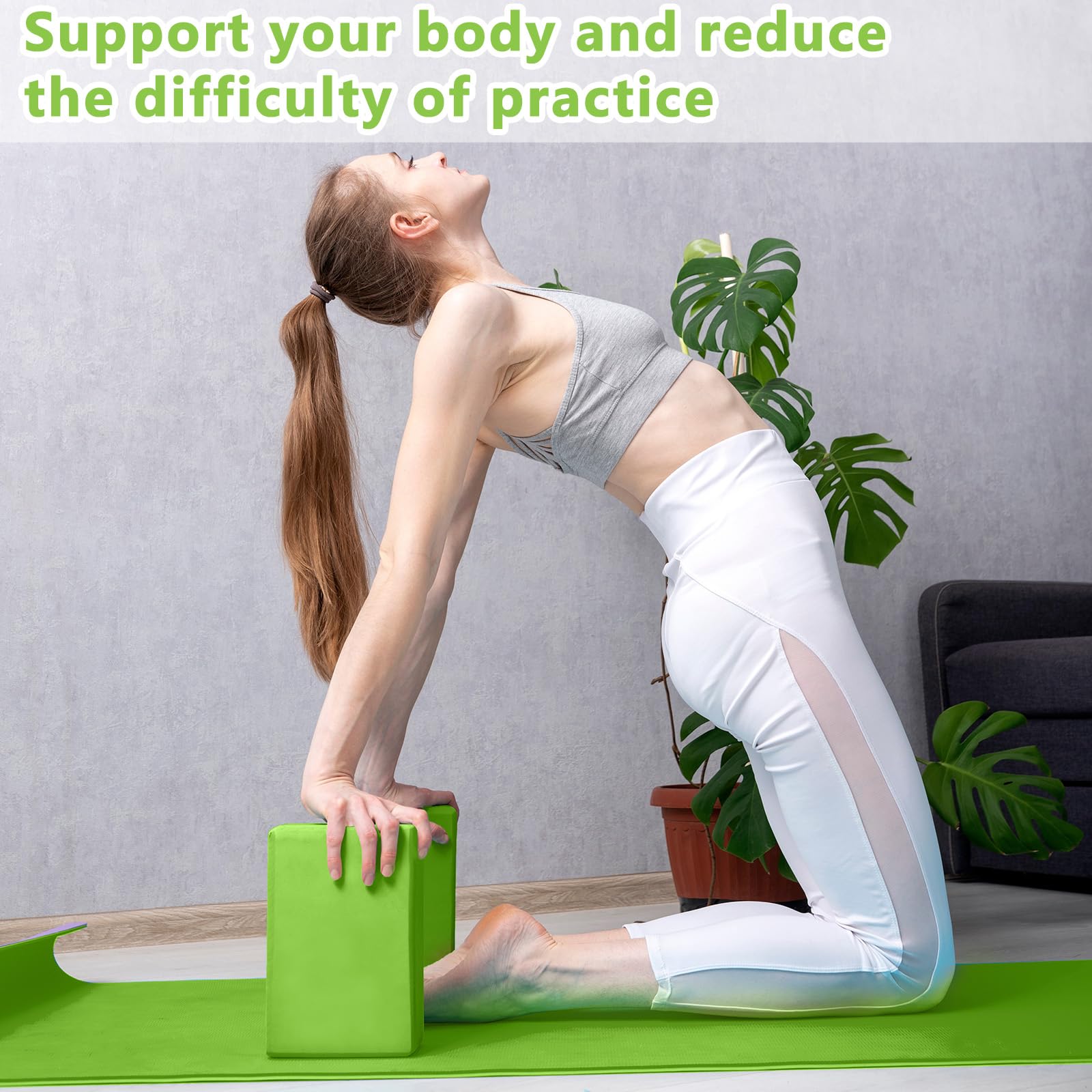 Honoson Yoga-Blöcke, 22,9 x 15,2 x 7,6 cm, hochdichte EVA-Schaum-Blöcke für Übungen, Pilates, Meditation, leichte, rutschfeste Oberfläche, verbessert Kraft, Balance, Flexibilität, 20 Stück