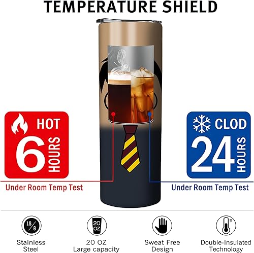 Miniatura 4 de Vaso delgado de acero inoxidable de 20 onzas a prueba de fugas con popote y tapa, taza de café de viaje para el hogar al aire libre, tazas térmicas