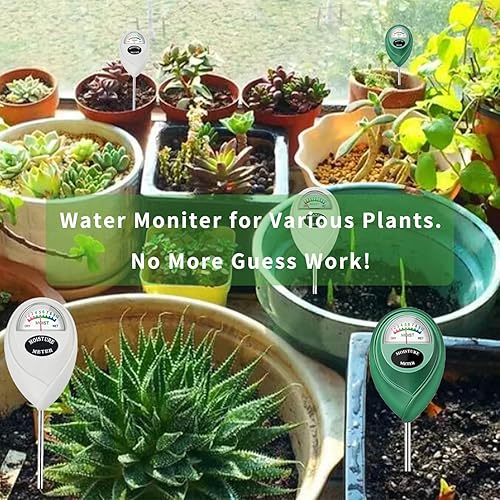 Miniatura 7 de Medidor de humedad del suelo, paquete de 2 monitores de humedad de suelo de sonda larga para plantas de casa, sensor de humedad del higrómetro del