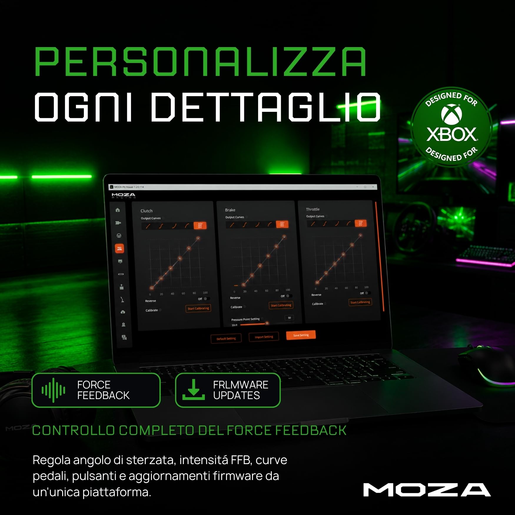 MOZA R3 Bundle Volante Simulatore di Guida PC con Base Direct Drive 3.9 Nm, Volante Xbox Series X | S e Xbox One., Pedaliera Sim Racing SR-P Lite, Morsetto da Tavolo Incluso