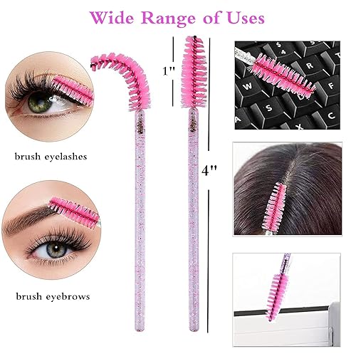 Miniatura 4 de Kit de limpieza de pestañas, mini ventilador de pestañas portátil USB con 50 cepillos de champú para pestañas, 3 cepillos de limpieza facial para