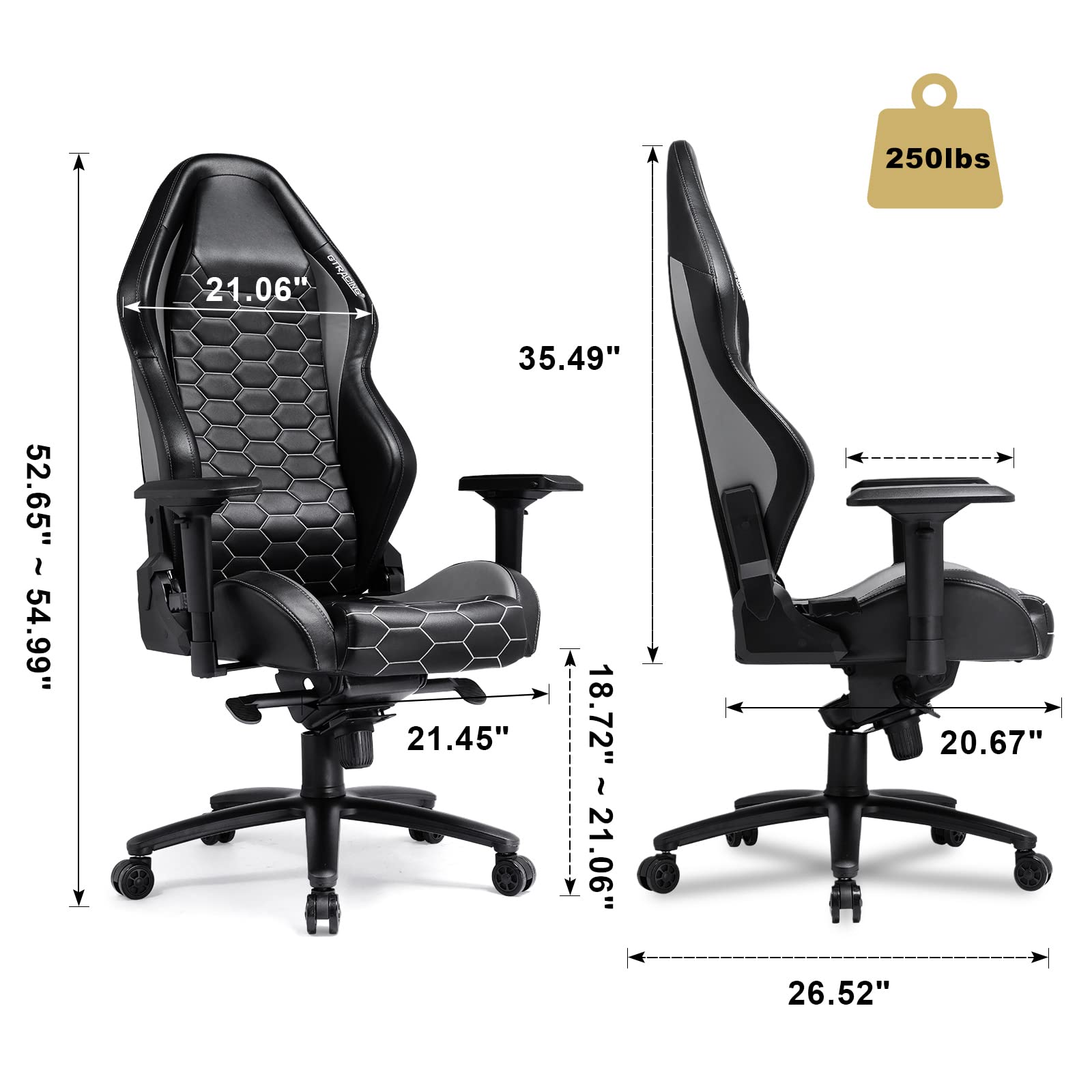 GTRACING Gaming Chair,Ergonomic Heavy Duty Computer Desk Chair with 4D