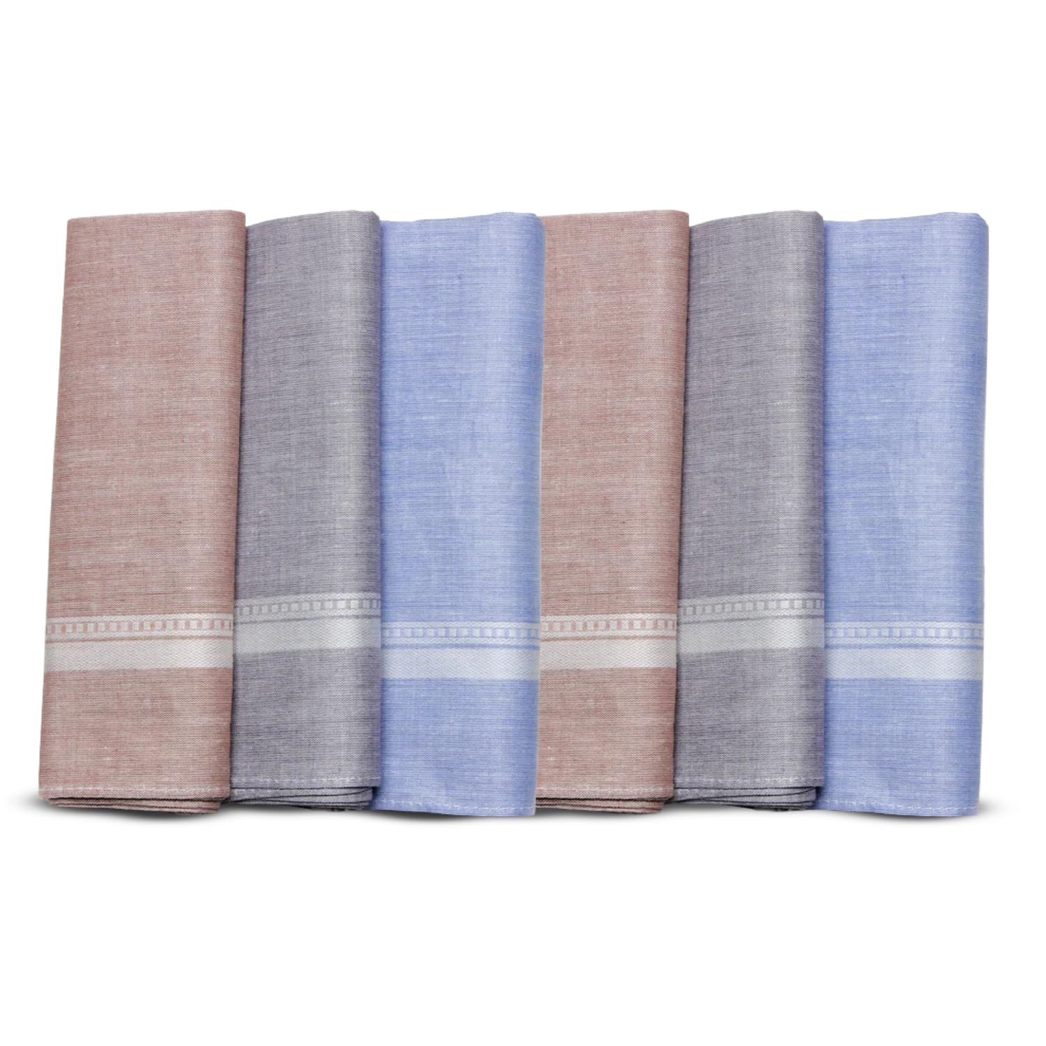 bonjour Safari Collection Premium Cotton Handkerchiefs For Men - Pack of 6-picture-45