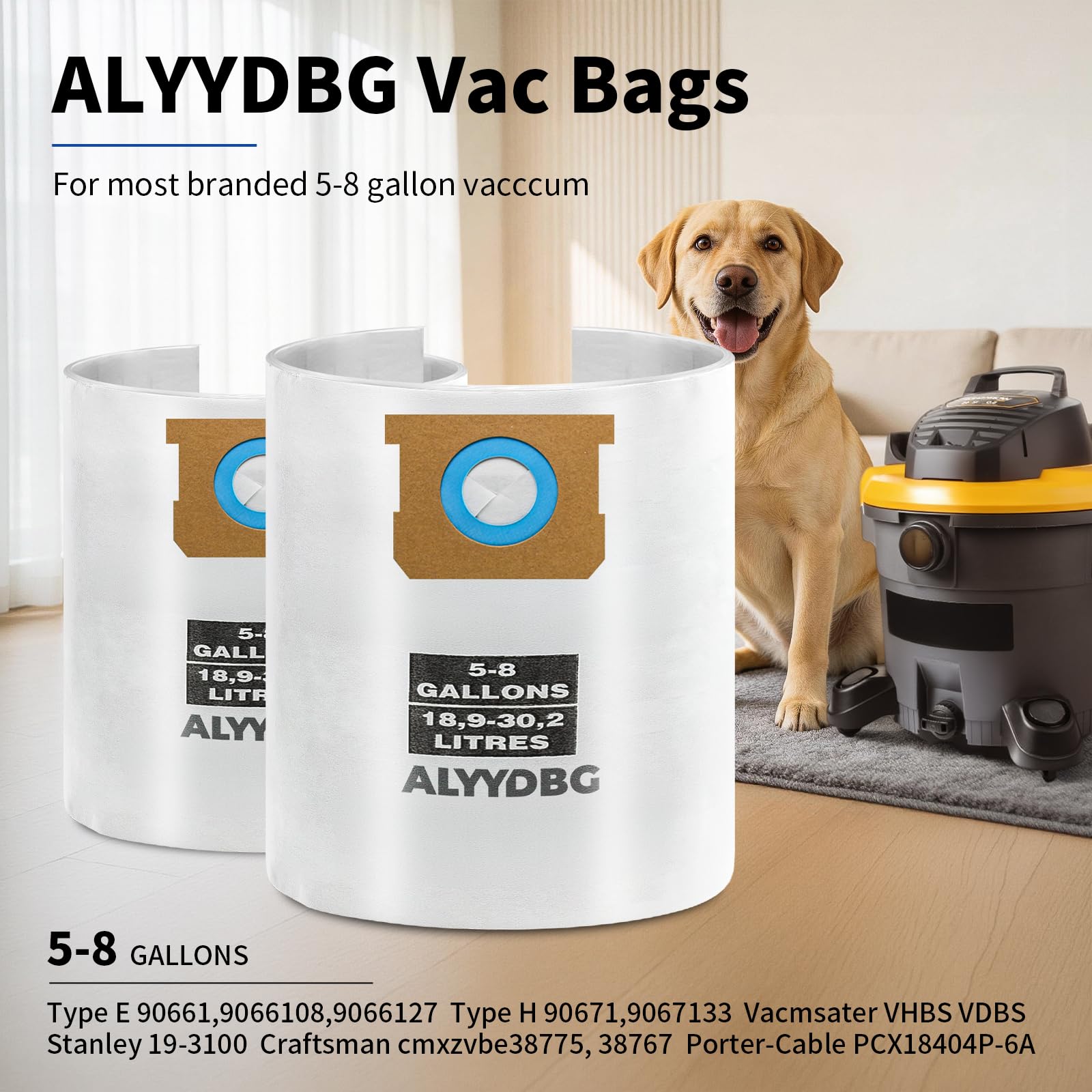 Shop Vac Bags - 5 Pack Type E/H 90661 90671 -2