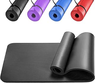 Yoga Mat, 10 MM Extra Thick Foam Exercise Mat, 180x60cm Multi Purpose Non Slip Gym Mats with Carry Bag and Strap, Pilates …