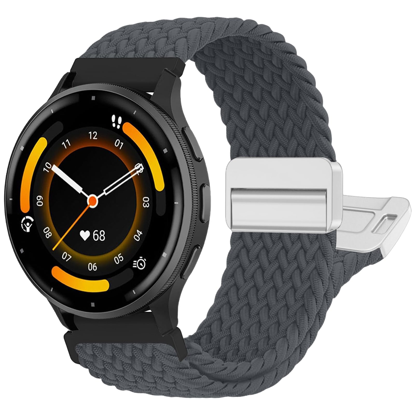 chinbersky Geflochten Armband Kompatibel mit Garmin Vivoactive 5/4/3/Venu/Venu Sq/Venu2 Plus/Forerunner 165/55/245/645/965/955/945/265, 20mm 22mm Magnet Verschluss Stoff Nylon Band für Garmin Armband