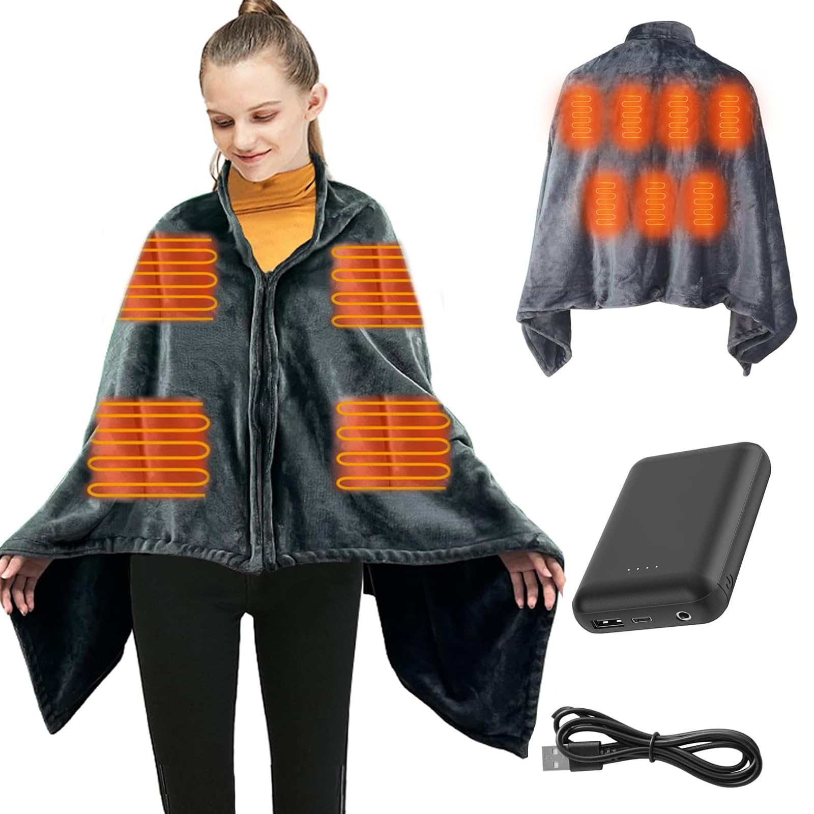 MIUPWULA Heated Blanket Battery Operated, 59