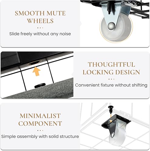 Miniatura 16 de SHA CERLIN Marco de cama tapizado de tamaño matrimonial con 4 cajones de almacenamiento y cabecera con respaldo de ala, diseño capitonado de botón