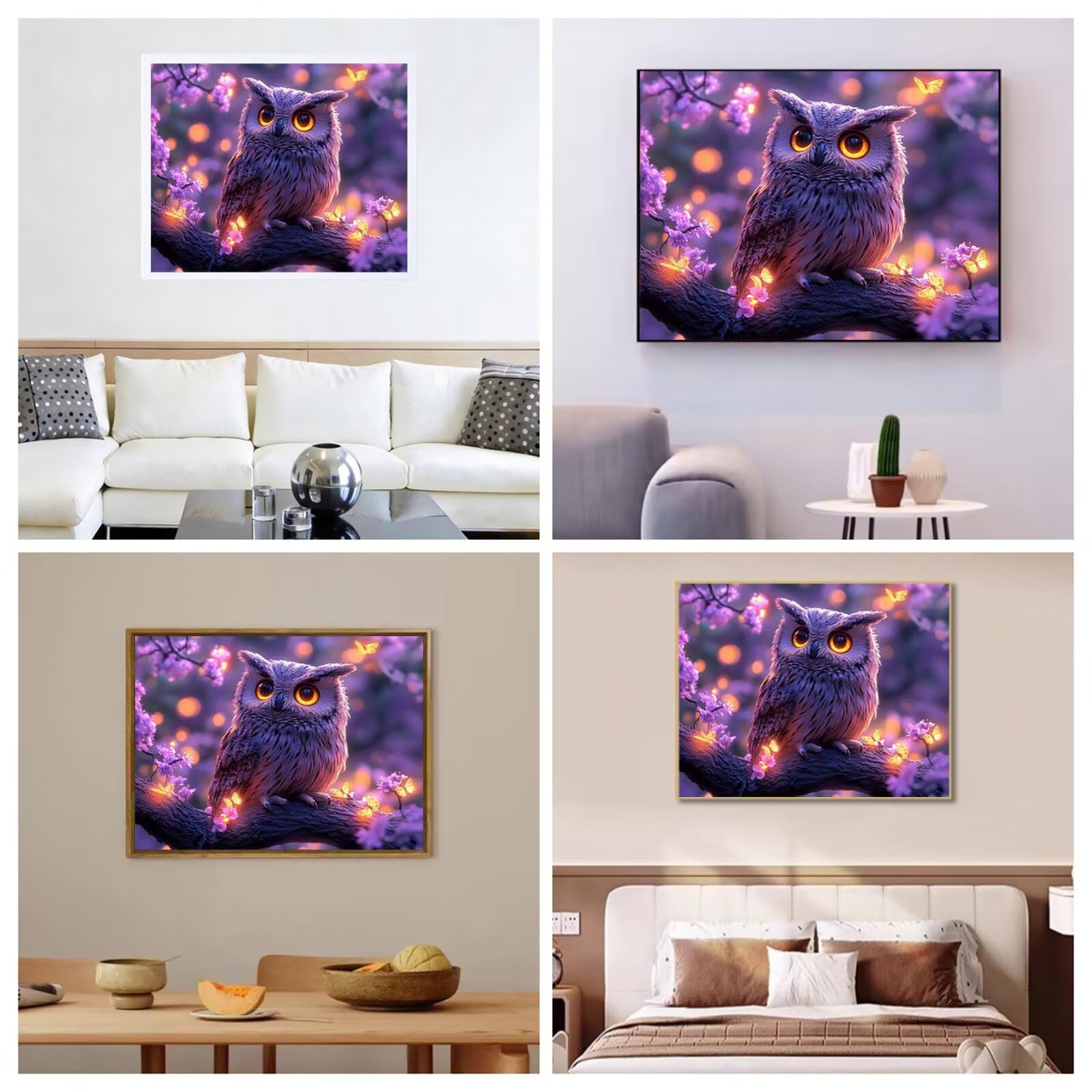 Model218 Diamond Painting dla dorosłych, sowa, zestaw do malowania diamentami 5D, dla początkujących, pełne wiertło, malarstwo, haft krzyżykowy, zestaw do majsterkowania, do dekoracji pokoju, na