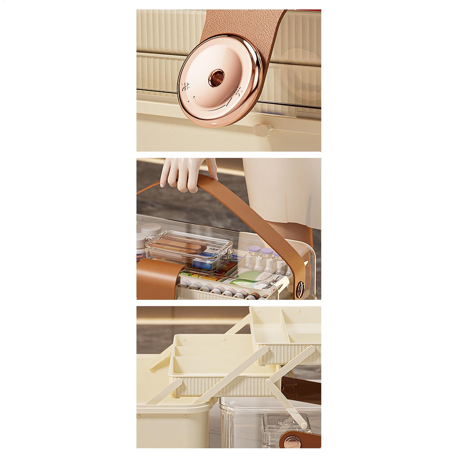 Contenitore Organizer Farmaci Multiuso Portatile Con Manico E Coperchio | Organizer Divisore Compresse Contenitore Portatile Pillole Con Manico Per Uso Quotidiano Domestico E Viaggio