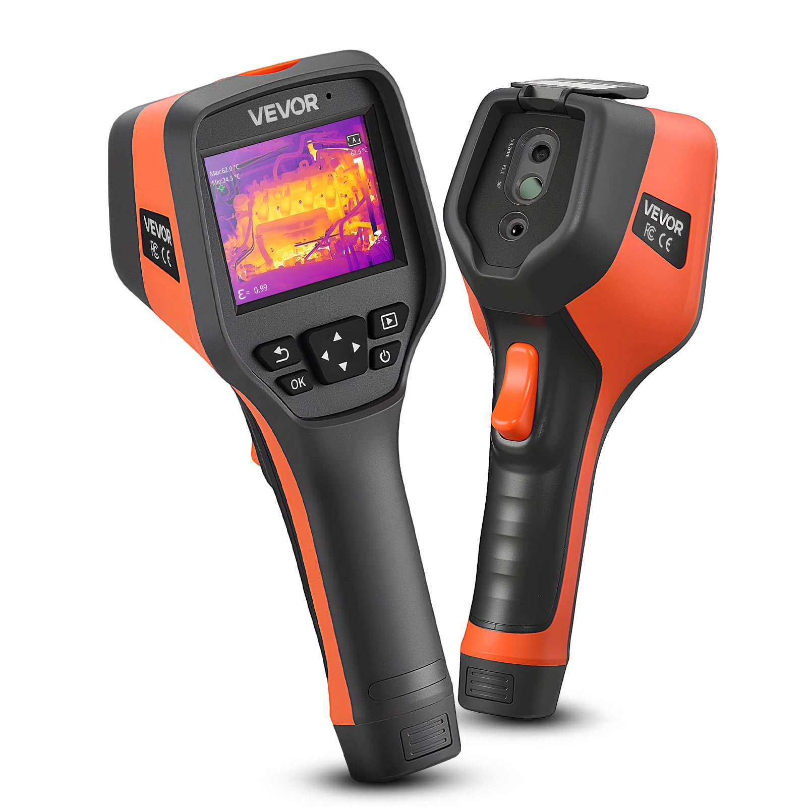 VEVOR Wärmebildkamera 256 x 192 IR-Auflösung, 2 MP Visuelle Kamera, 25 Hz, WLAN, IP54