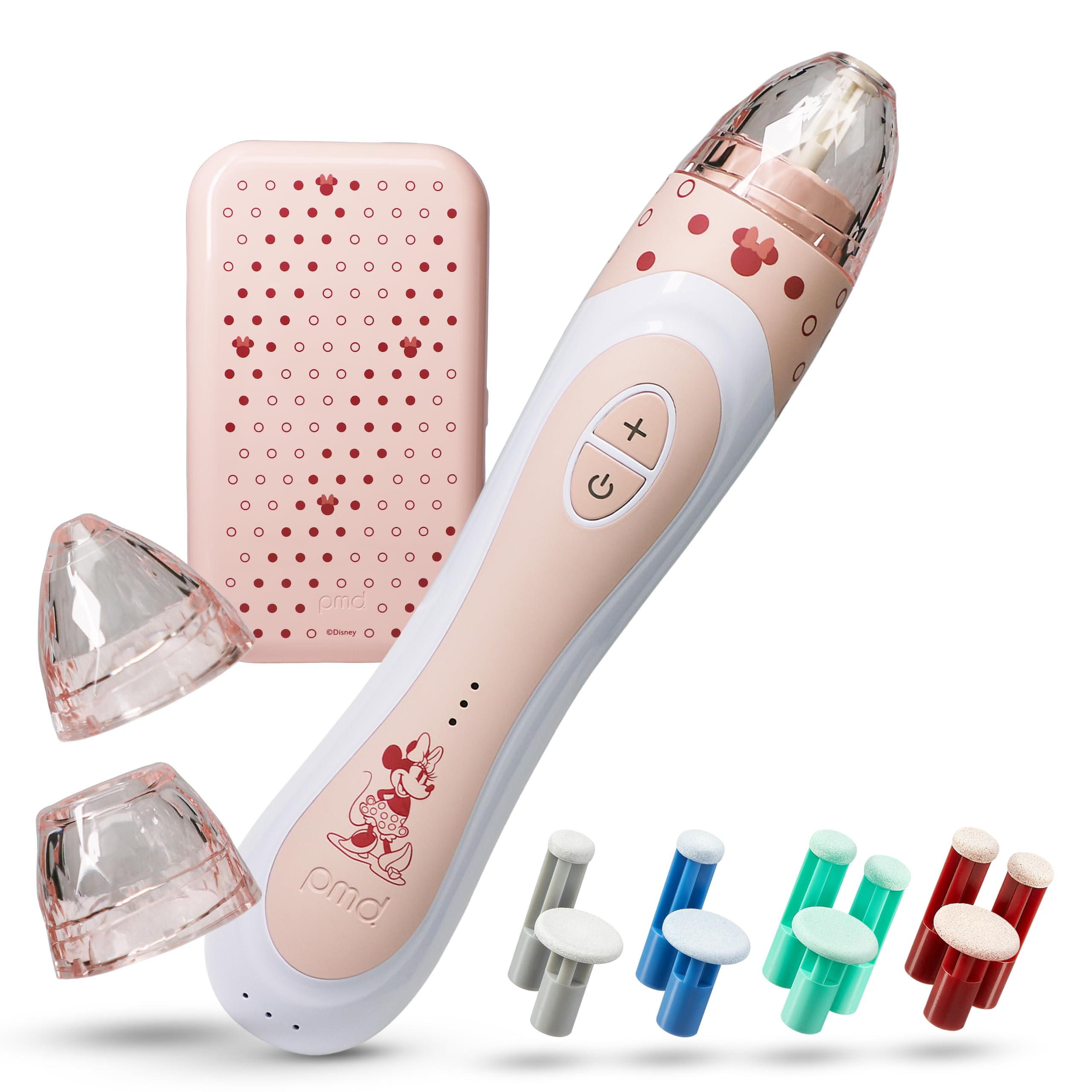 x Disney Minnie Mouse Personal Microderm Elite Pro-At-Home Microdermabrasion Machine for Face and Body-Exfoliating Crystals & Vacuum Suction for Fresh & Radiant Skin-TruTier Technology