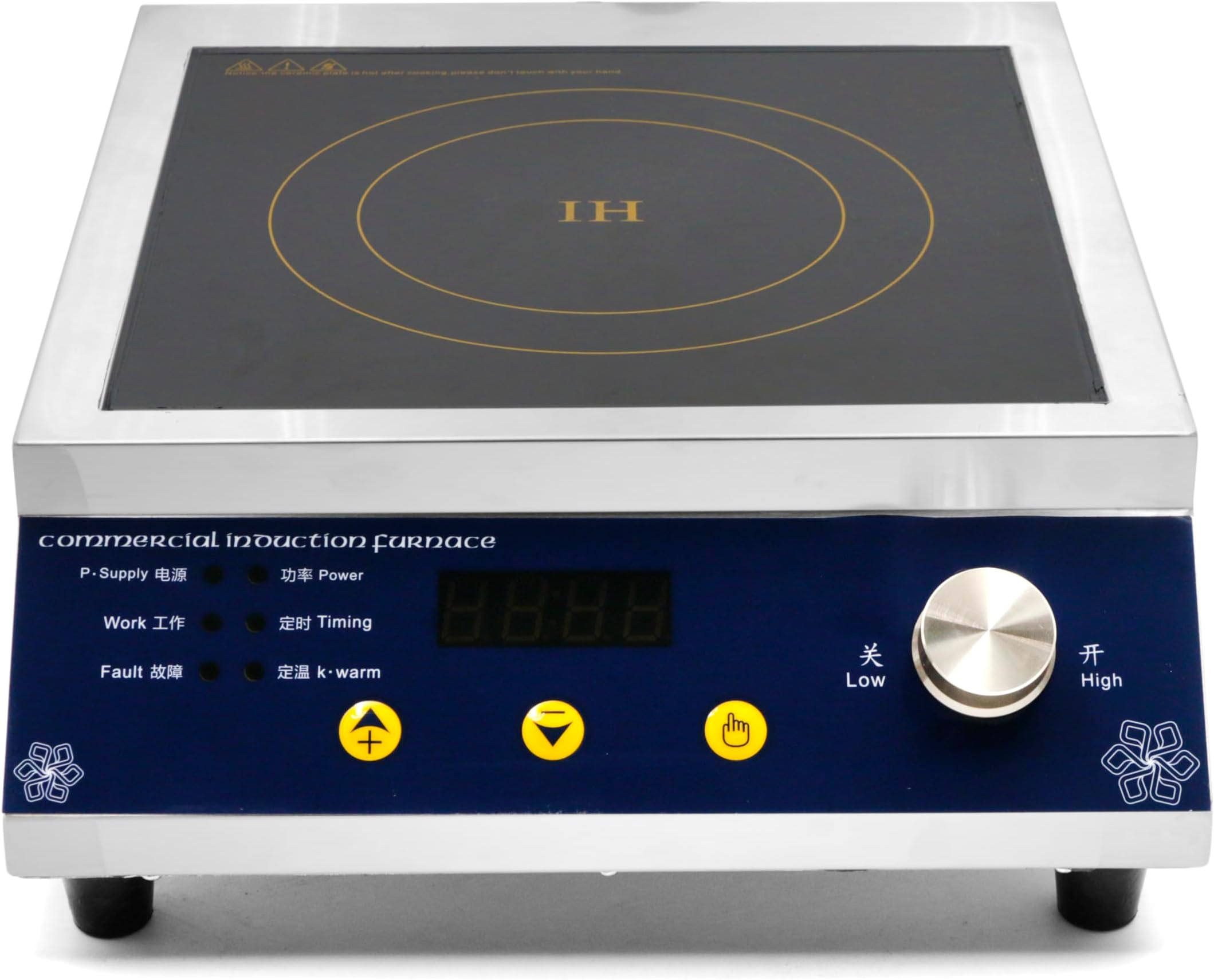 Grace 3.5KW High Power Commercial Electric Cooker Commercial Concave & Flat Surface Induction Cooker Double Fan Cooling System (GY-3.5KW-P - FLAT BASE)
