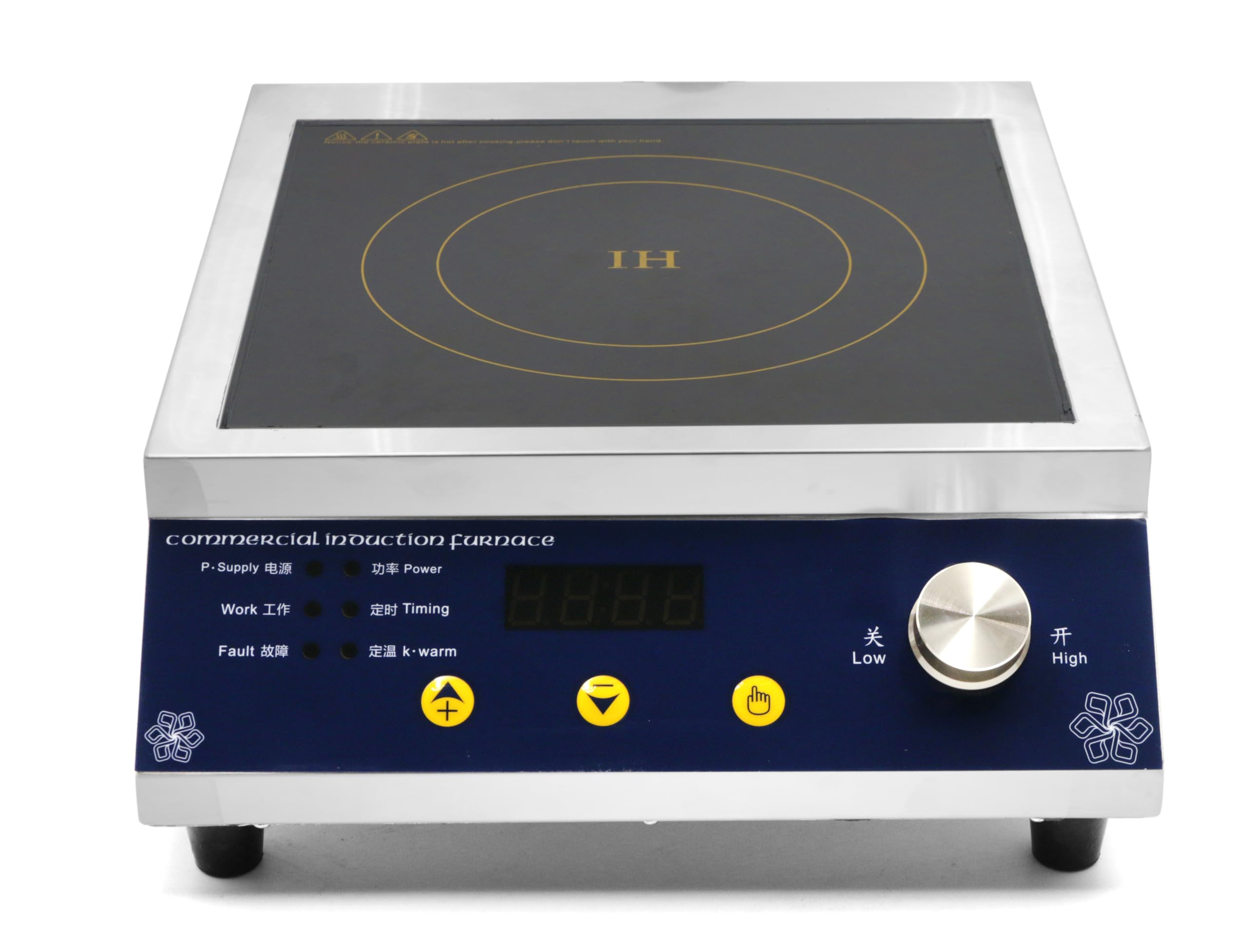 Grace 3.5KW High Power Commercial Electric Cooker Commercial Concave & Flat Surface Induction Cooker Double Fan Cooling System (GY-3.5KW-P - FLAT BASE)