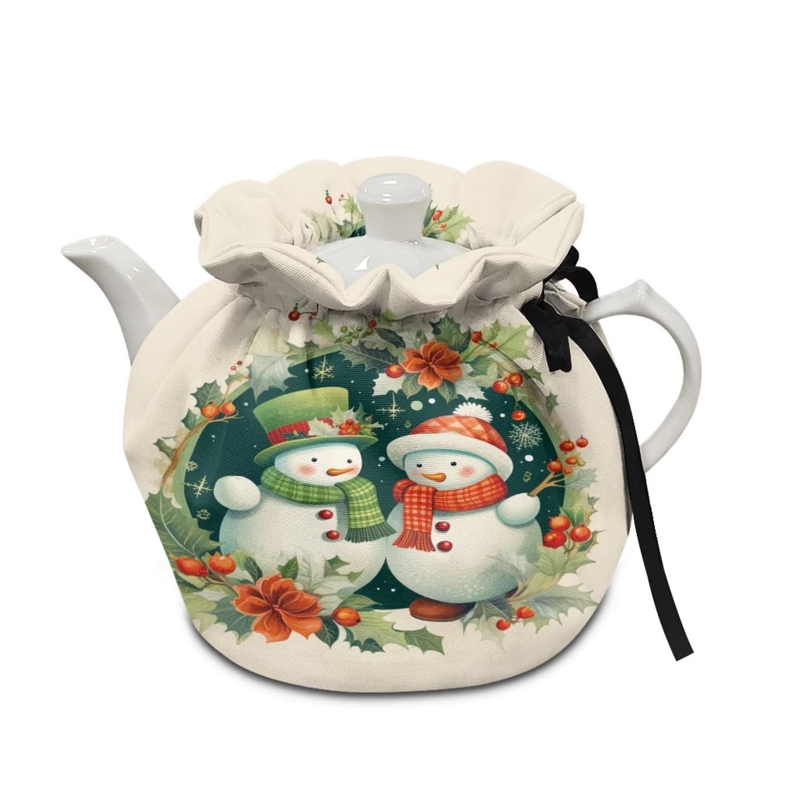Eheartsgir Christmas Tree Snowman Tea Cosy Kitchen Home Decorative Tea Pot Dust Cover Thermal Insulation & Heat Preservation Tea Cozies for Home Kitchen Christmas Decor