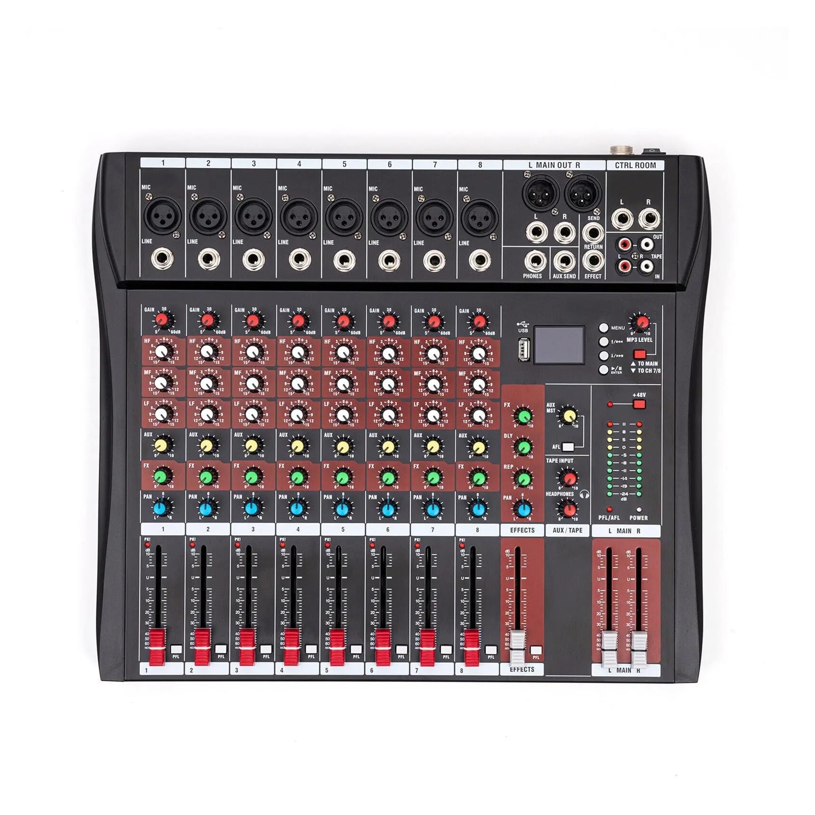 Controller DJ, Mixer professionale Bluetooth USB DJ Console 8 canali Live Studio